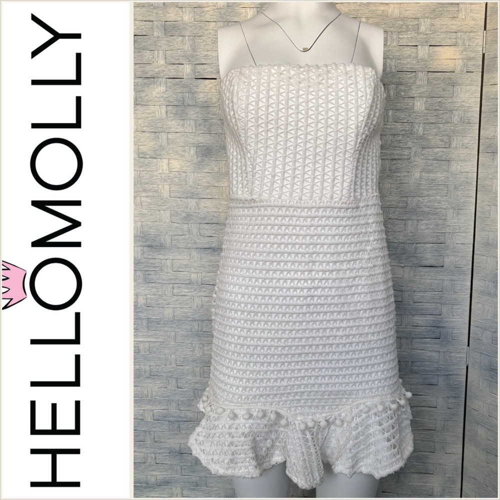 Hello Molly 6 Chase That Feeling Mini Geometric Crochet‎ Lace Overlay White